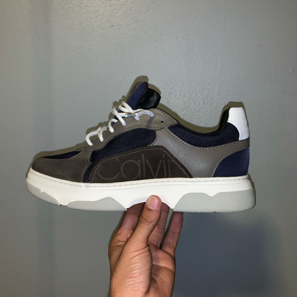 Calvin Klein Blue Grey White Brown Sneakers